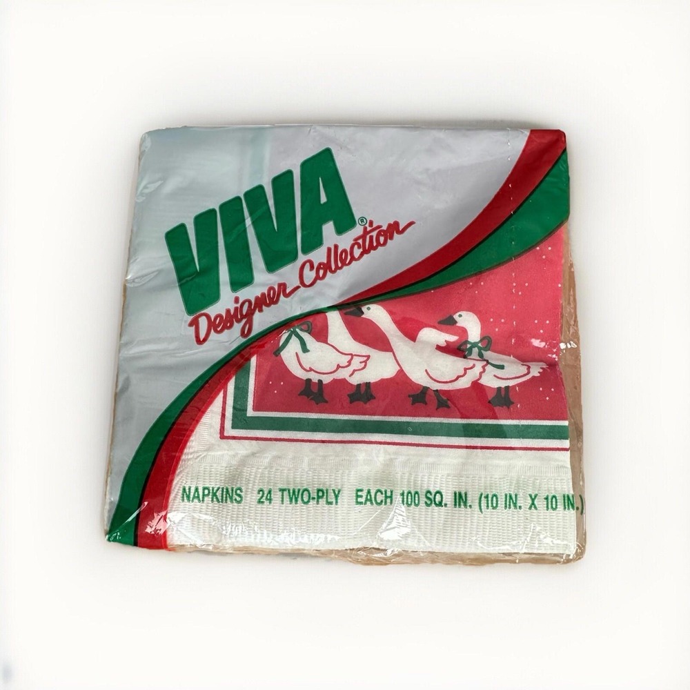 Viva Holiday Napkins Designer Collection 10x10 Ducks/‎ Geese Vintage
